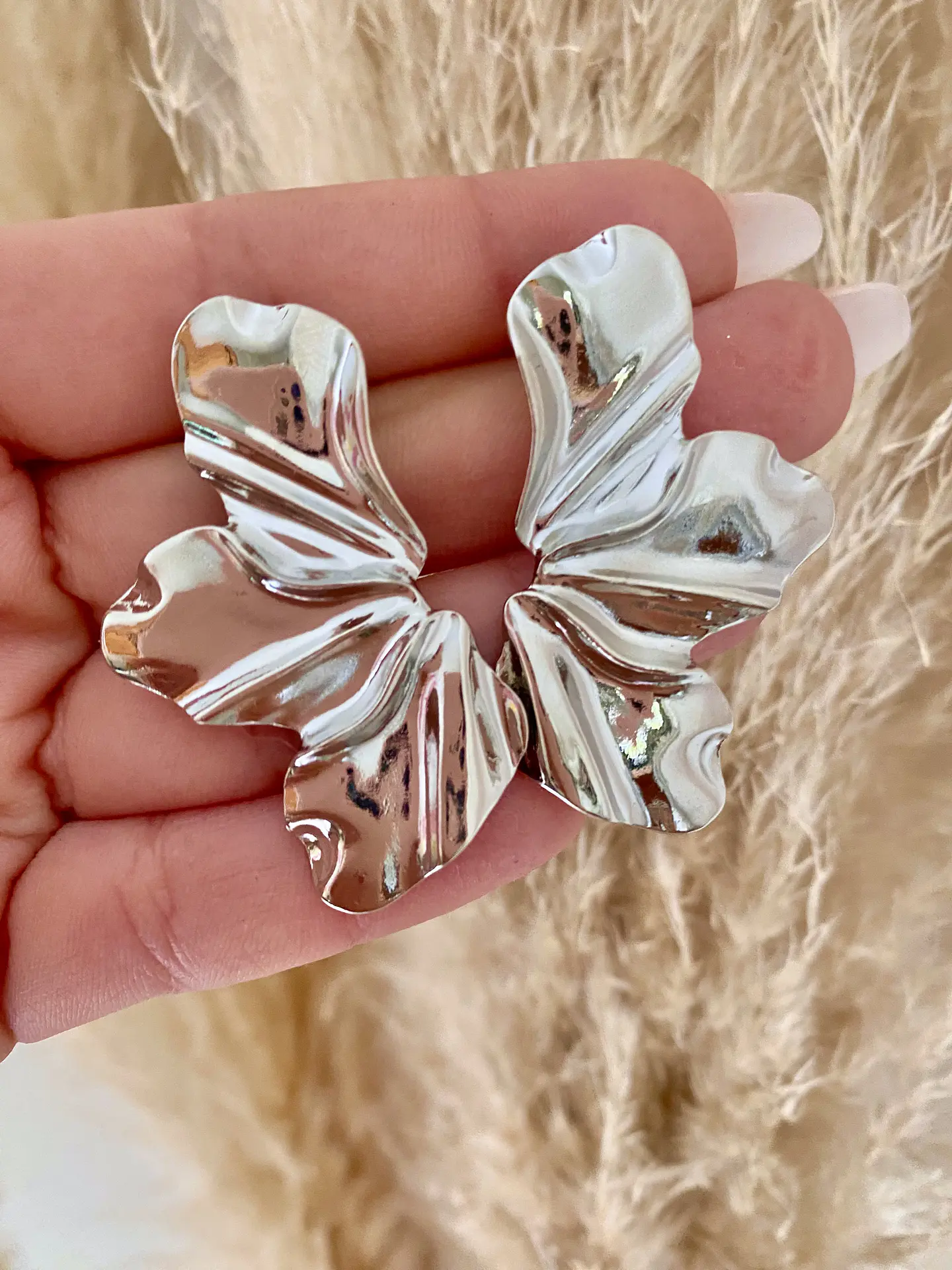 Aros Maxi Pétalo Silver  4