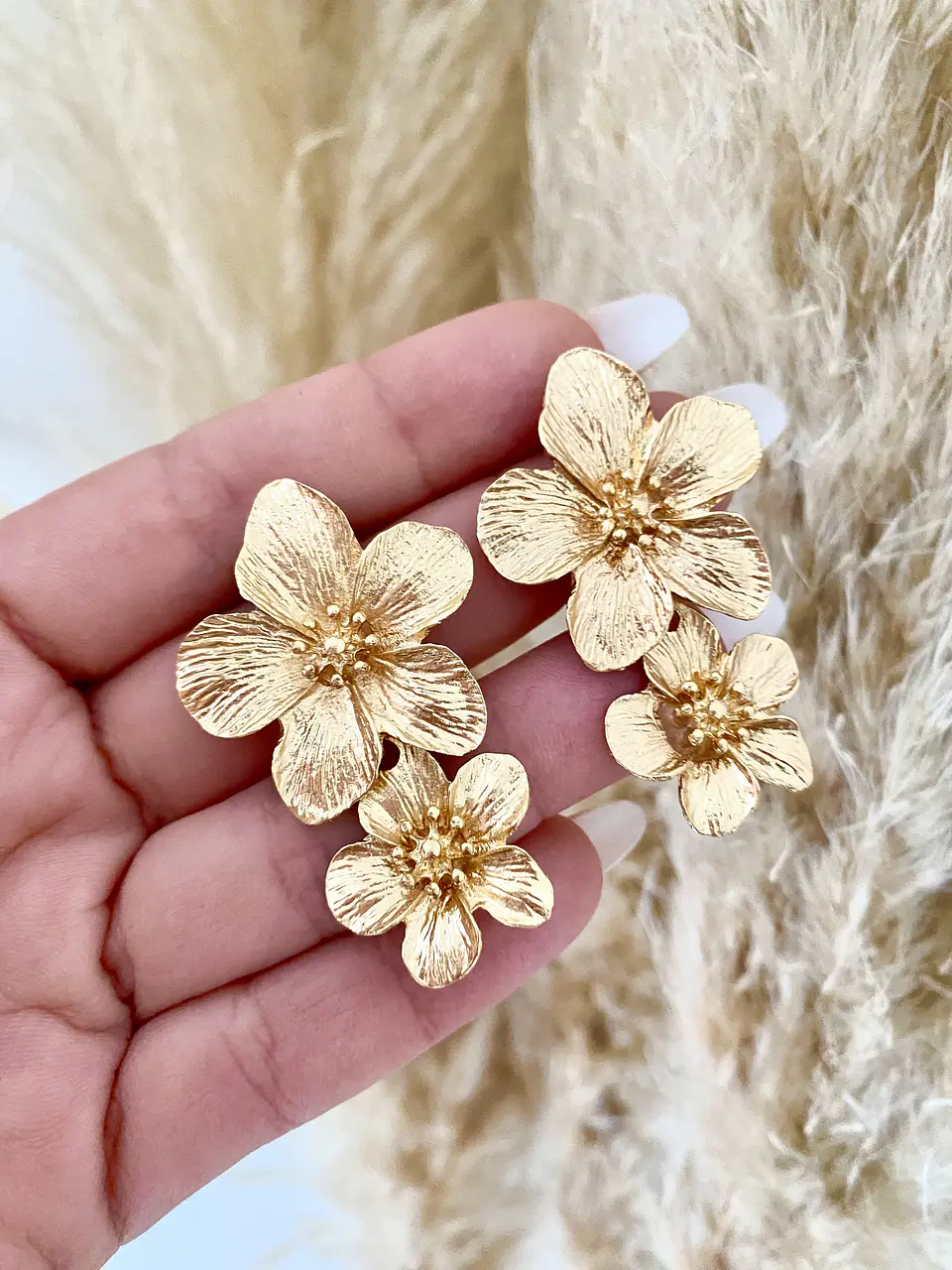 Aros Flor Bermuda Doble Gold 1