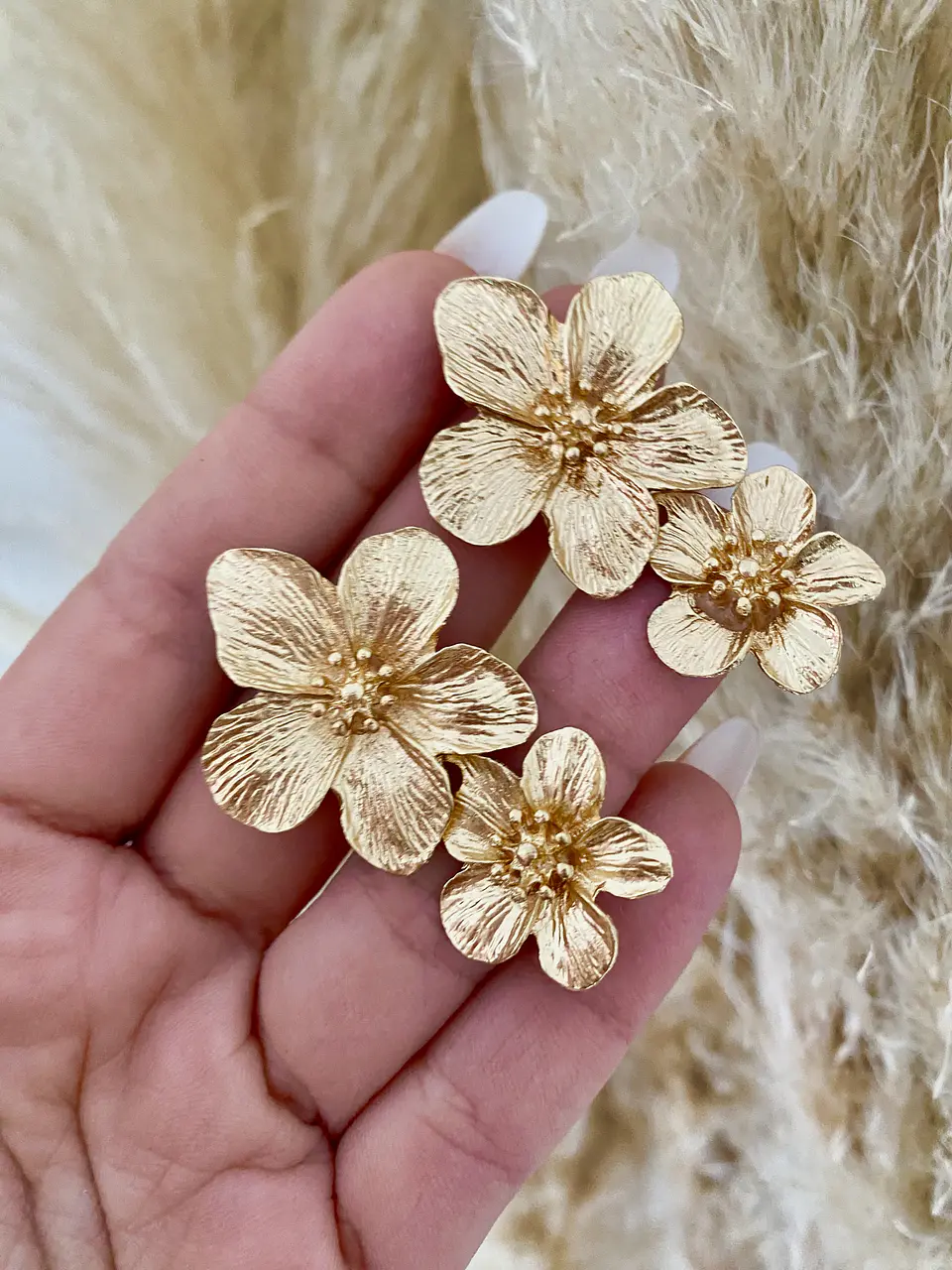 Aros Flor Bermuda Doble Gold 2