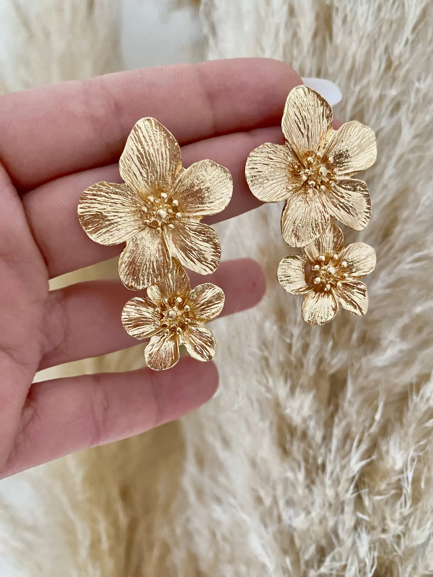 Aros Flor Bermuda Doble Gold 3