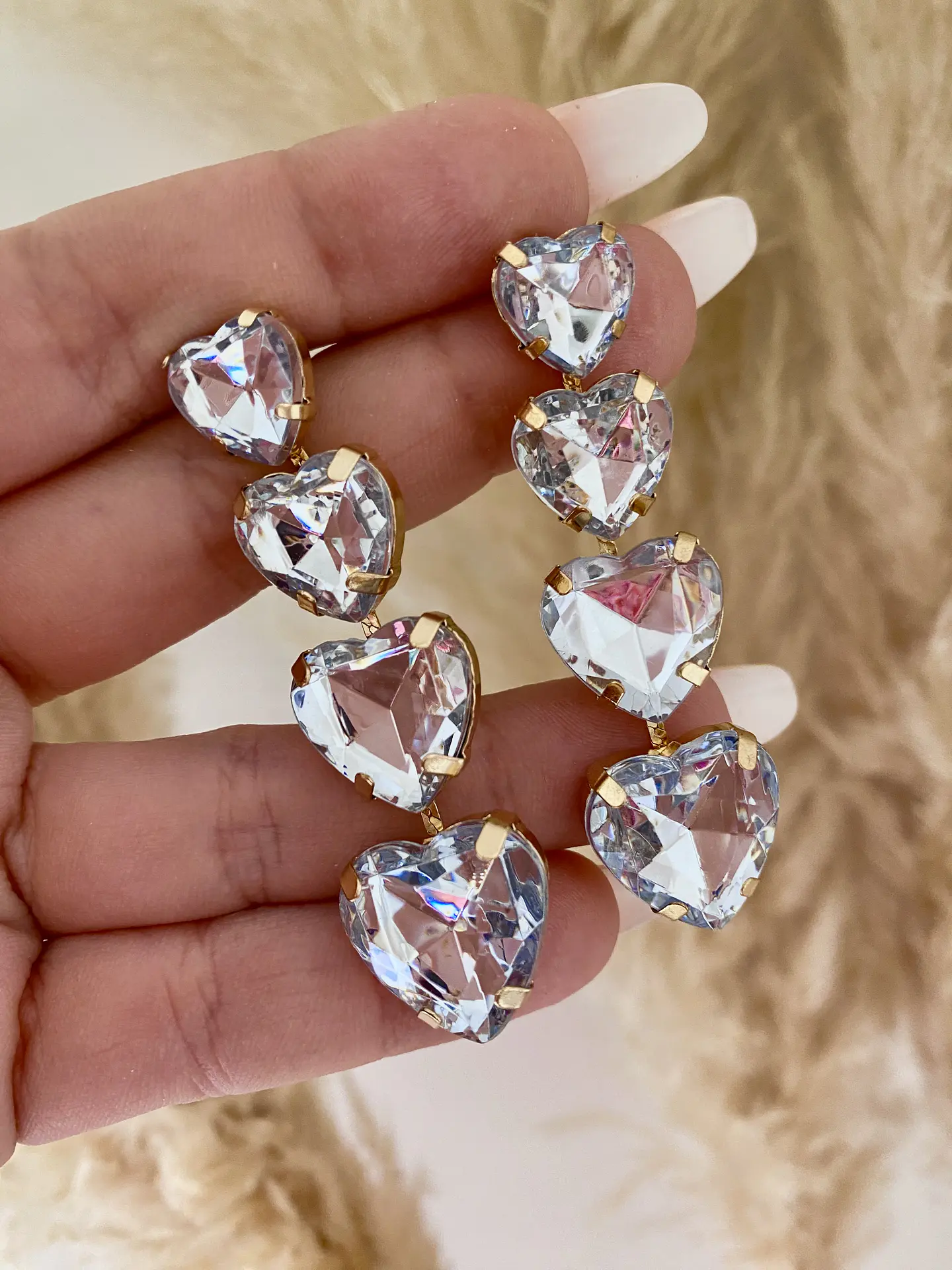 Maxi Aros Corazón Cascada Cristal  2