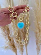 Collar Maxi Cadenón Corazon Turquesa XL - Miniatura 5