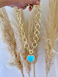 Collar Maxi Cadenón Corazon Turquesa XL - Miniatura 6