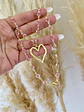  Collar Eslabones Rosa Corazon gold - Miniatura 5