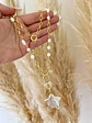 Collar XL Estrella Cuarzo Candado Circones  y Perlas  - Miniatura 3
