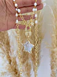Collar XL Estrella Cuarzo Candado Circones  y Perlas  - Miniatura 4