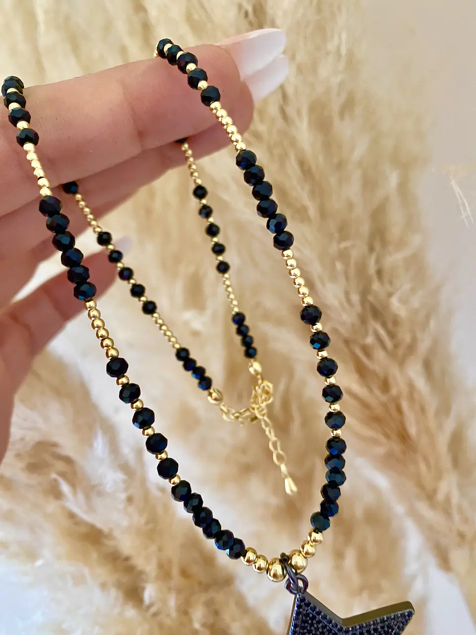 Collar Estrella Black Circones piedras facetadas 3
