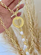 Collar XL Medallón Corazón Cascada y Perlas  - Miniatura 1