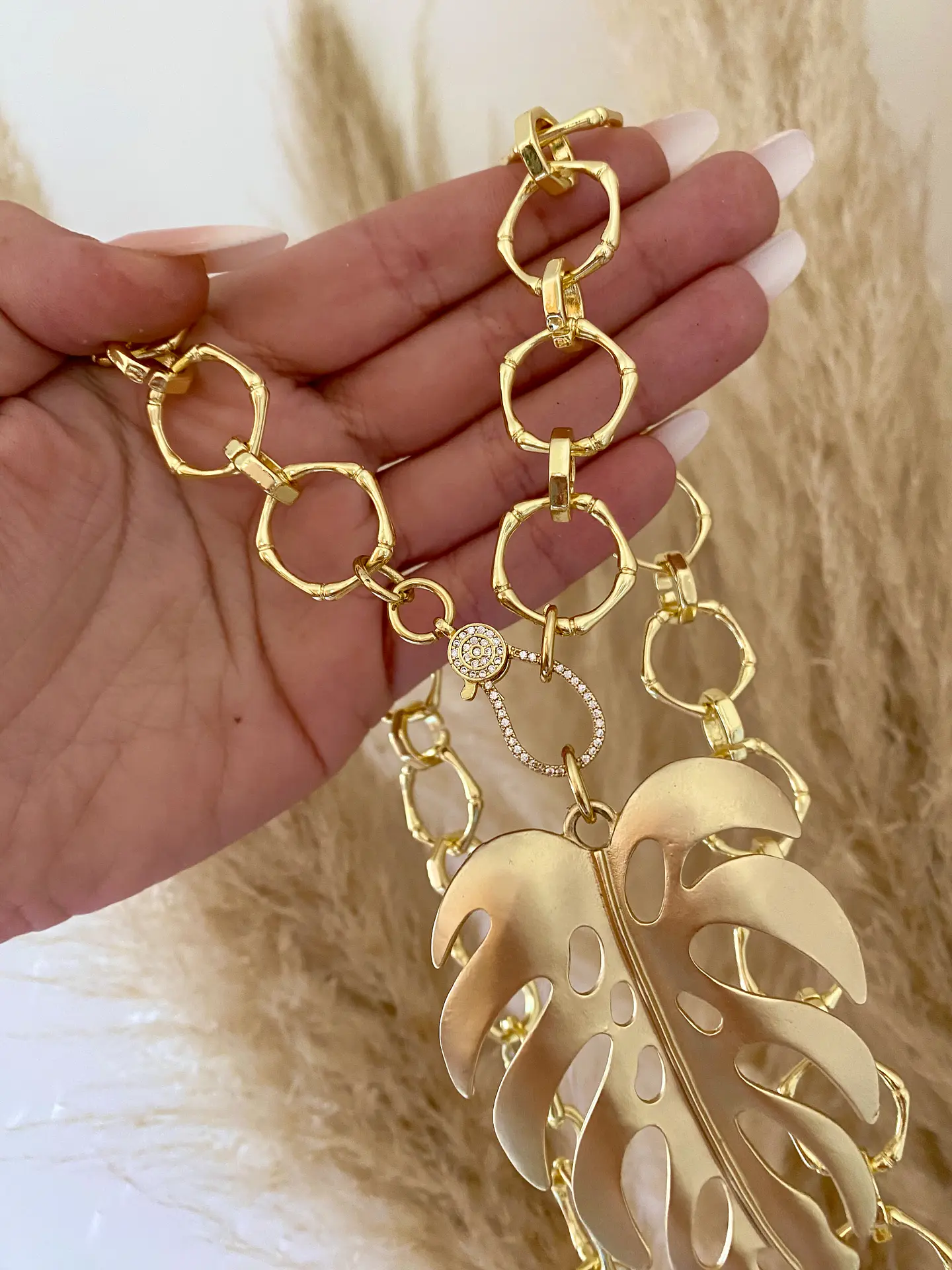 Collar Maxi eslabones Hoja XL 1