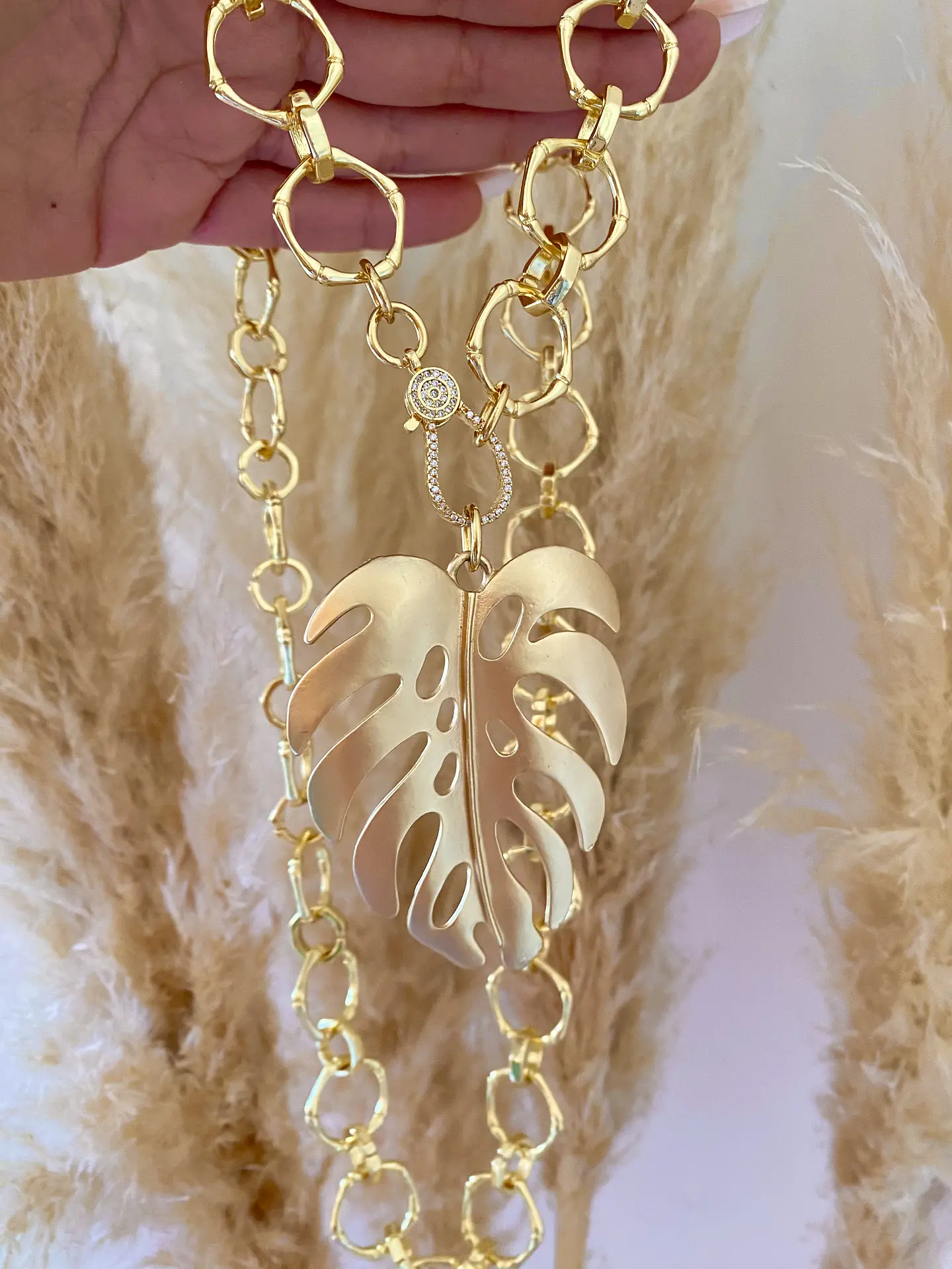 Collar Maxi eslabones Hoja XL 3