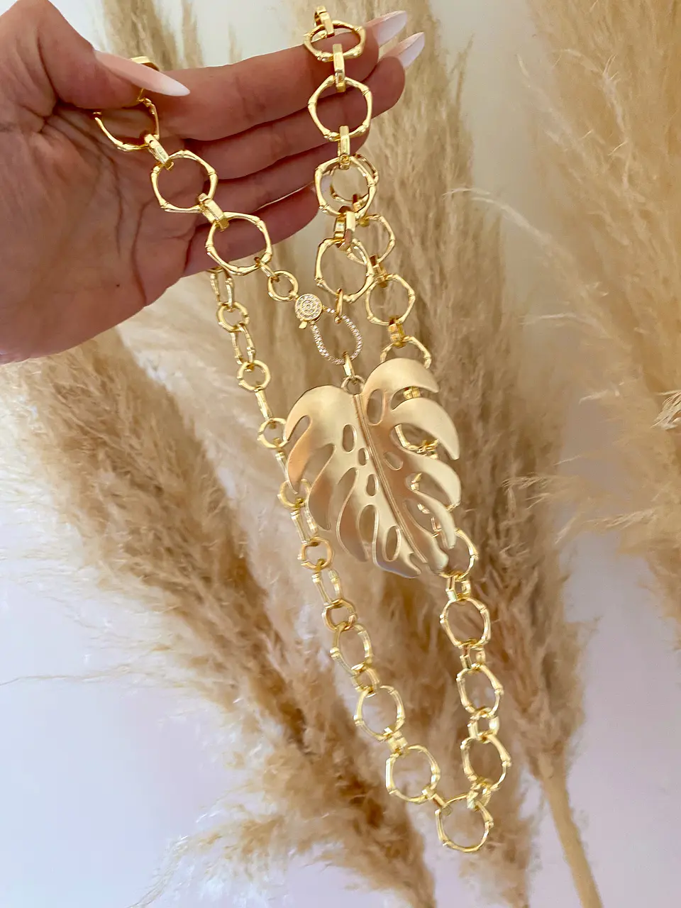 Collar Maxi eslabones Hoja XL 4