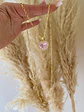 Collar Cadena Corazón Cristal Rosa - Miniatura 2