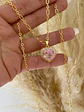Collar Cadena Corazón Cristal Rosa - Miniatura 3