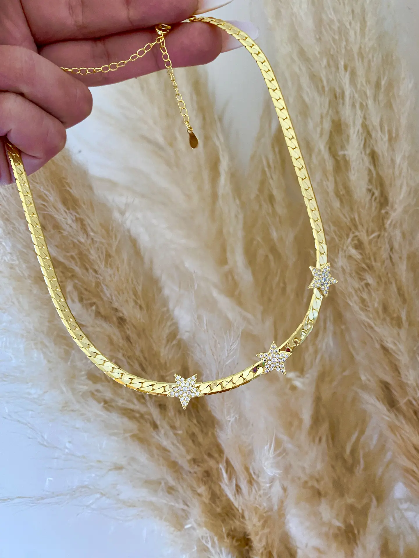Collar choker Cinta trío Estrellas gold  3