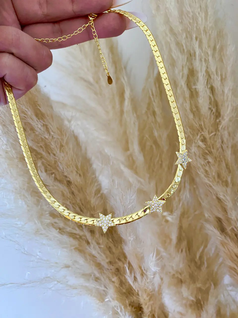 Collar choker Cinta trío Estrellas gold  3