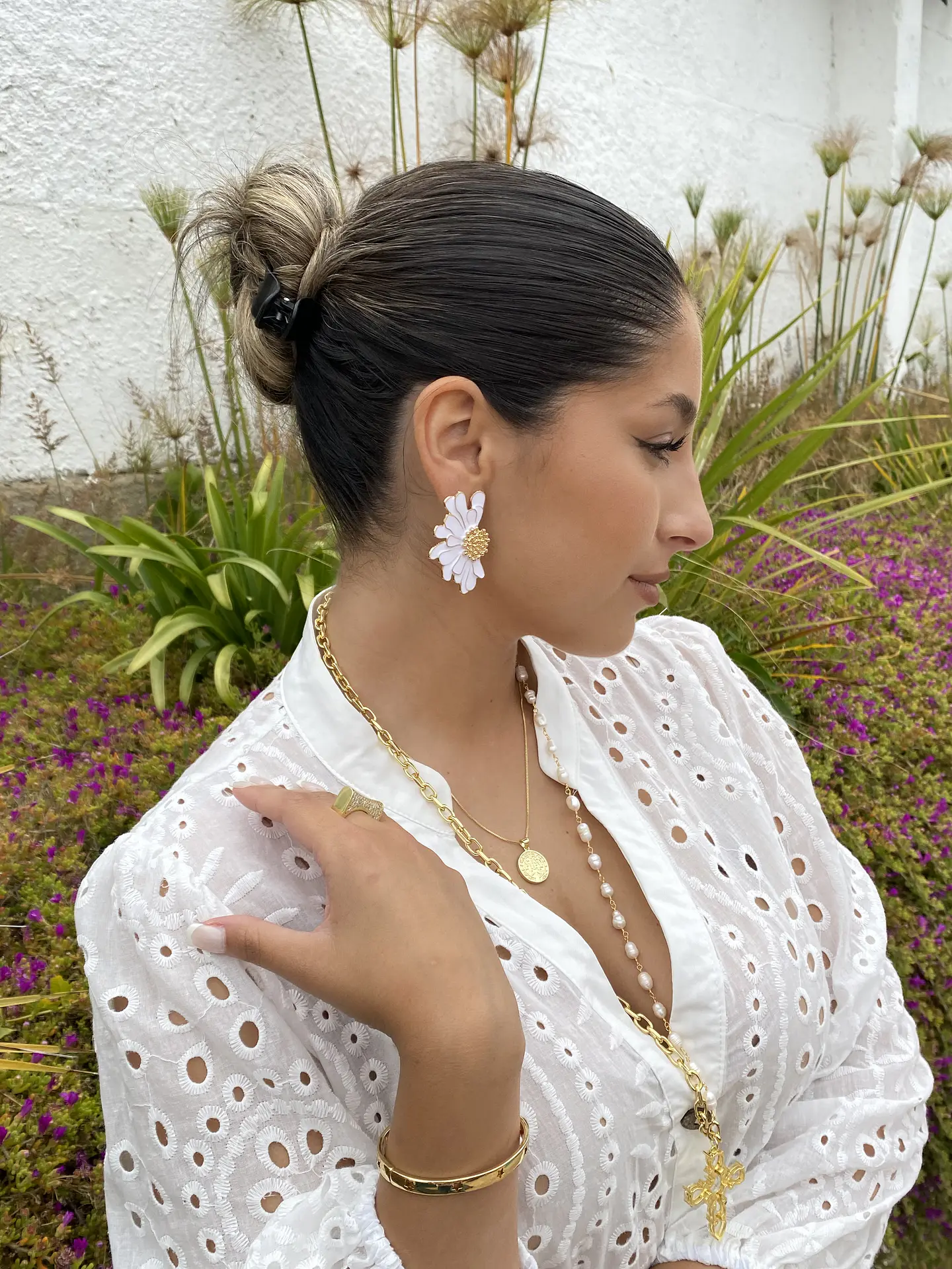 Aros Margarita Blanca  2