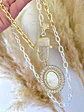 Collar XL medallón Virgen Eslabones Mixtos broche Candado Luxury - Miniatura 1