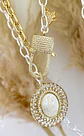 Collar XL medallón Virgen Eslabones Mixtos broche Candado Luxury - Miniatura 7