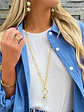 Collar XL  Cuarzo Maxi Eslabones Mixtos Gold - Miniatura 4