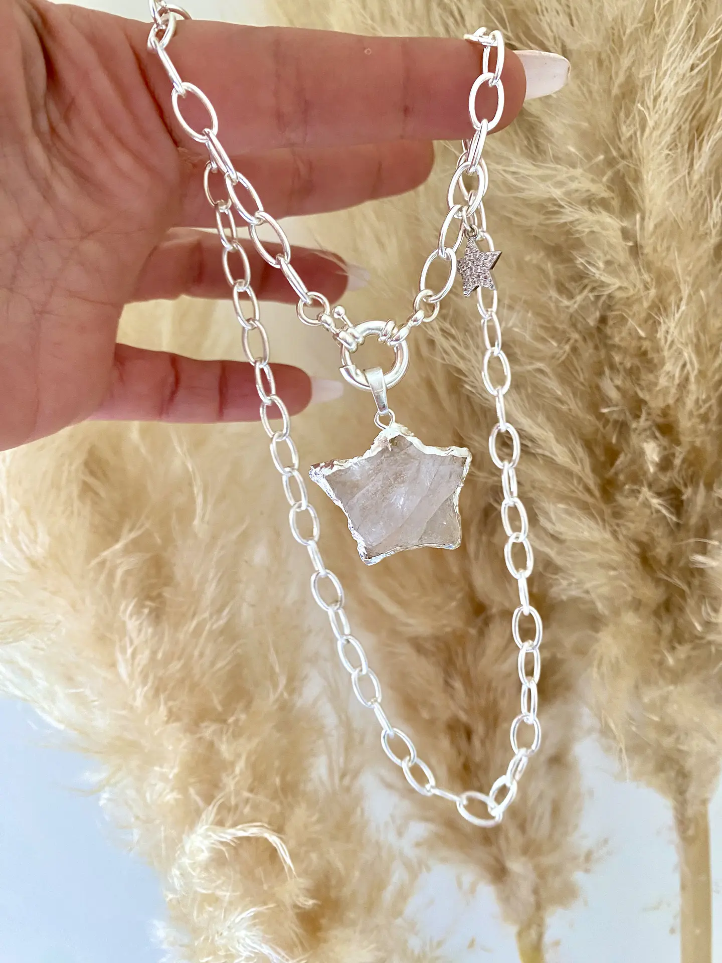 Collar Estrella Cuarzo Silver enchape Plata 925 2
