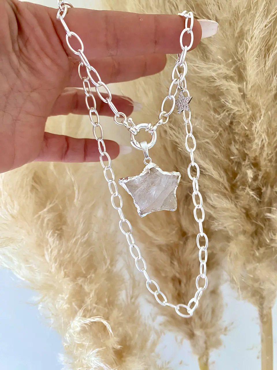 Collar Estrella Cuarzo Silver enchape Plata 925 2