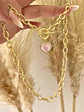 Collar Corazón Cristal Rosa circones gold  - Miniatura 2
