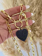 Collar Maxi Corazón Circones Black Micropavé Gold  - Miniatura 1