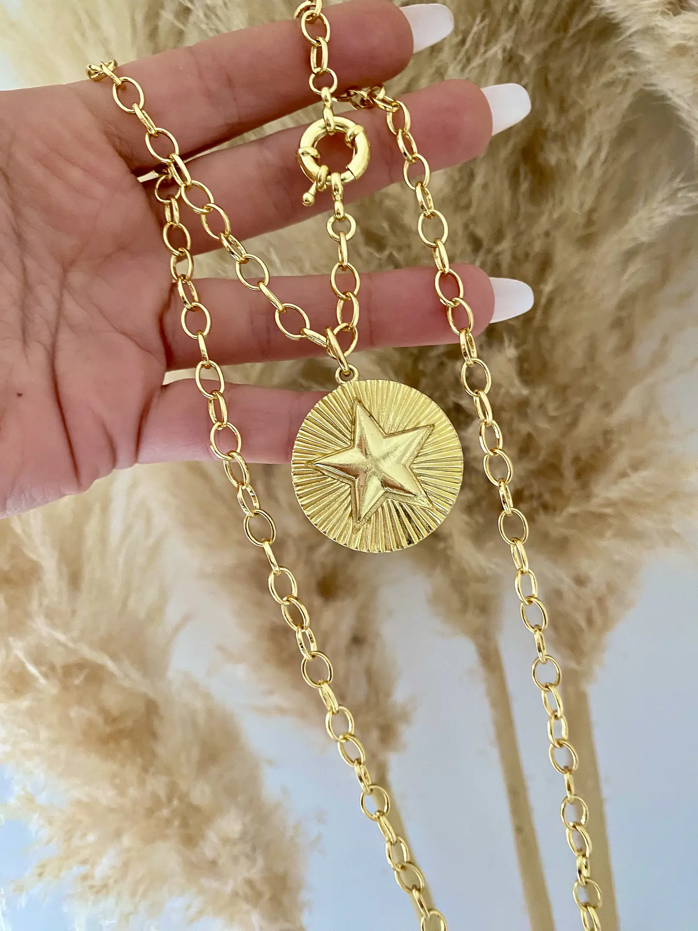 Collar XL Medallón Estrella gold 1