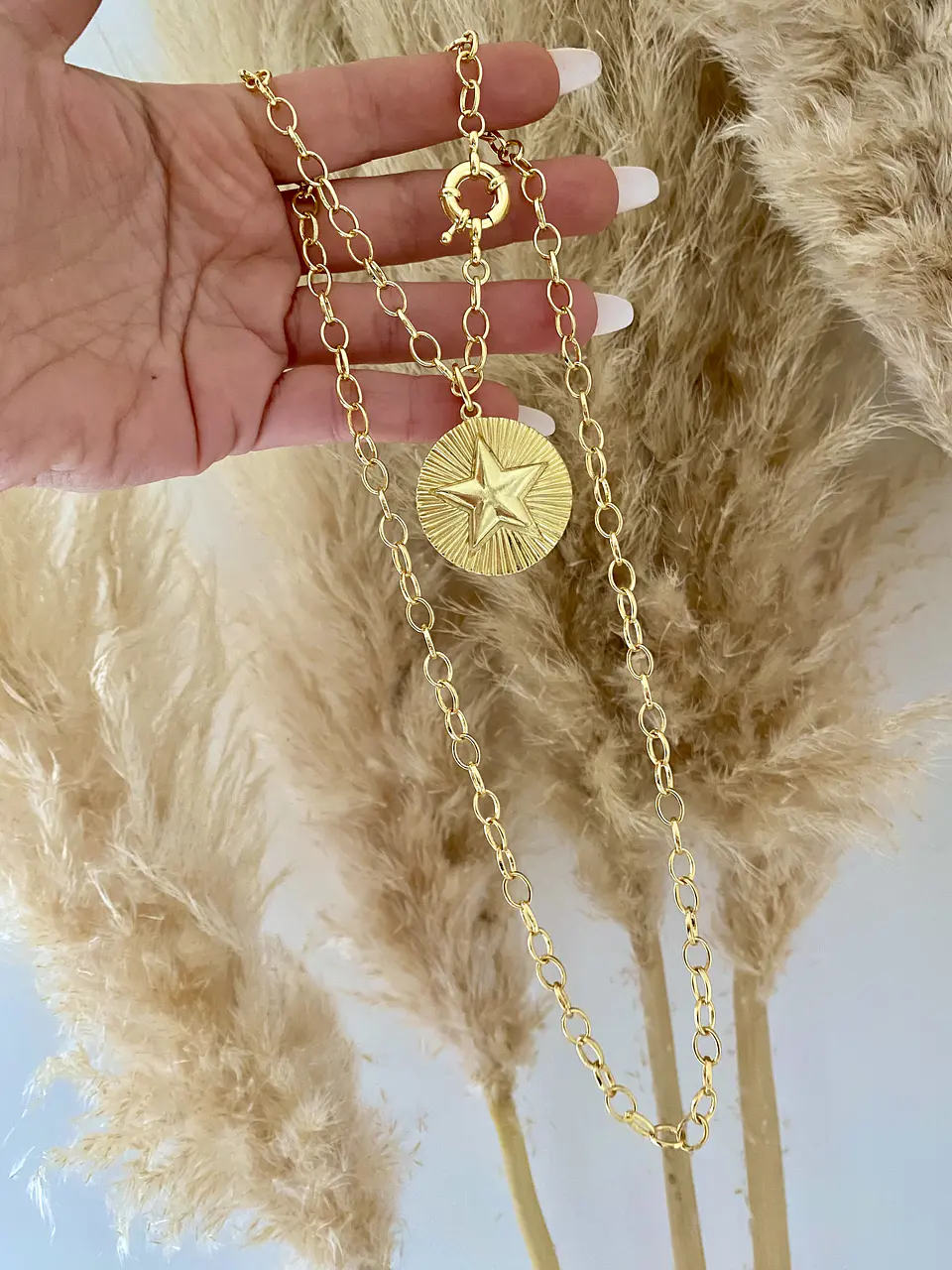 Collar XL Medallón Estrella gold 2