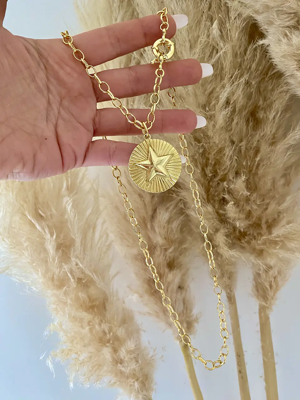 Collar XL Medallón Estrella gold 3