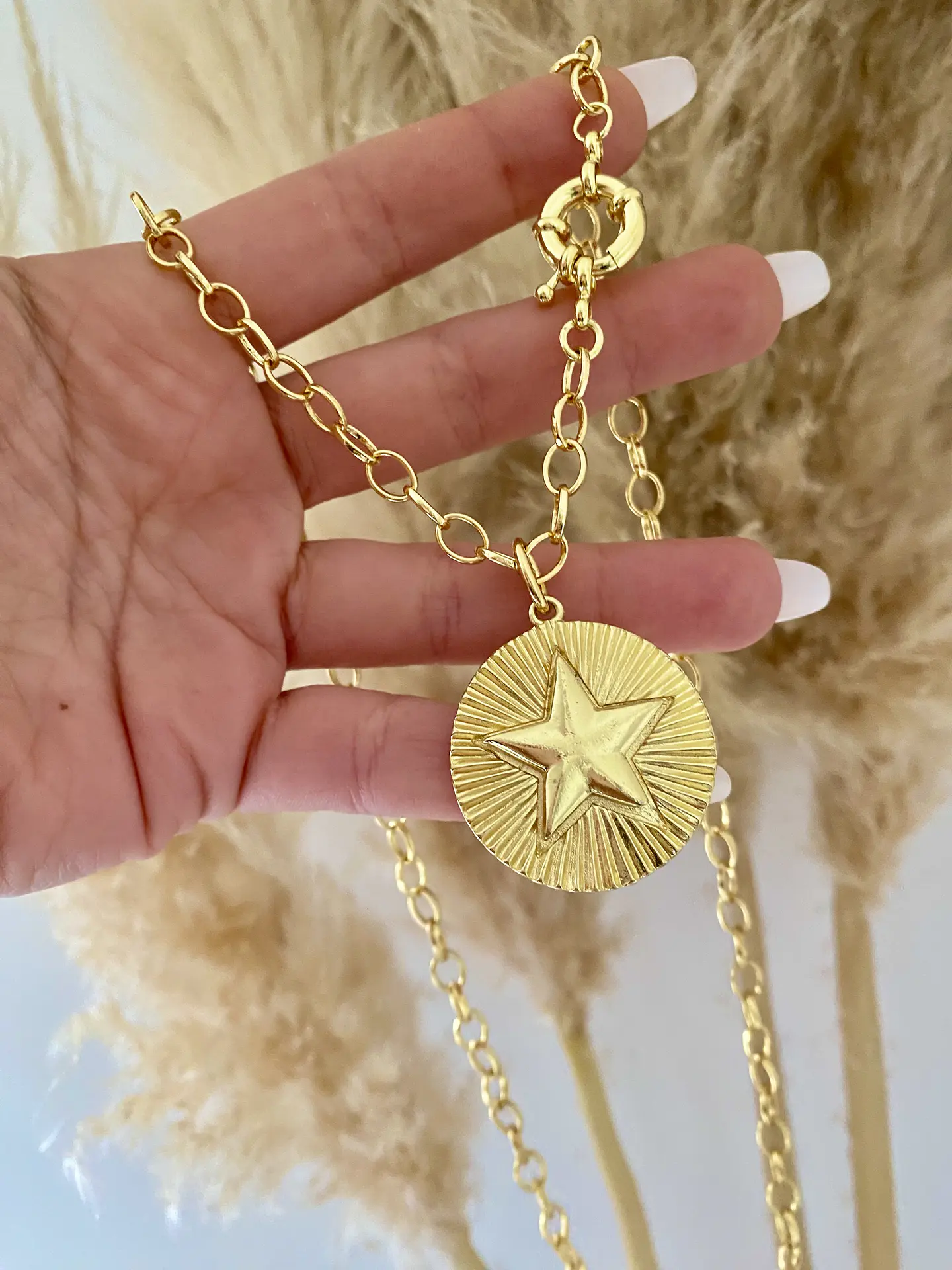 Collar XL Medallón Estrella gold 4