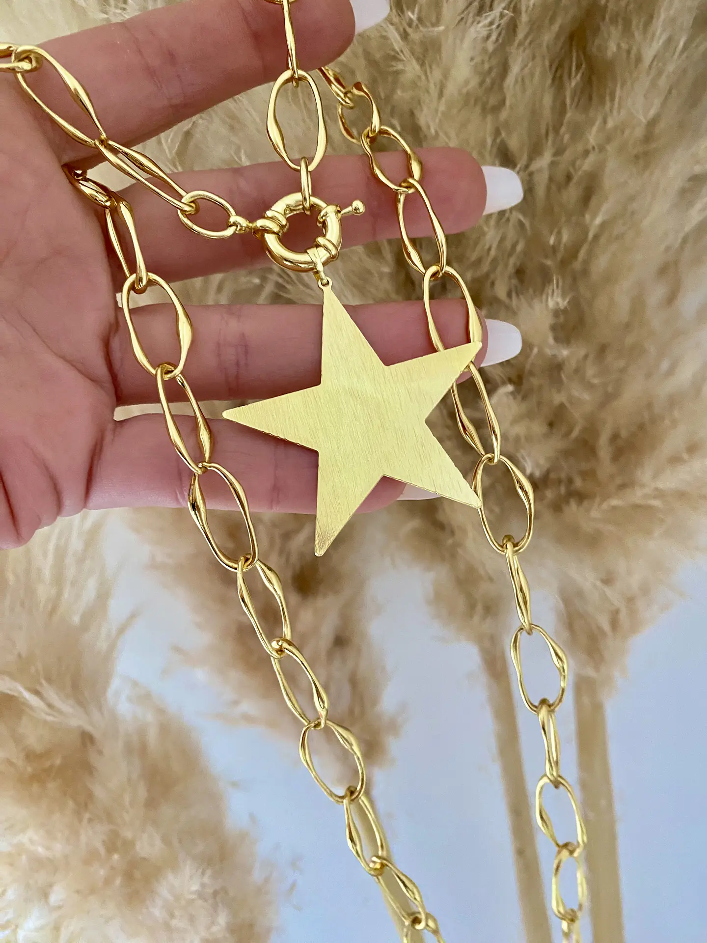 Collar XL Maxi Estrella Lijada Gold 1