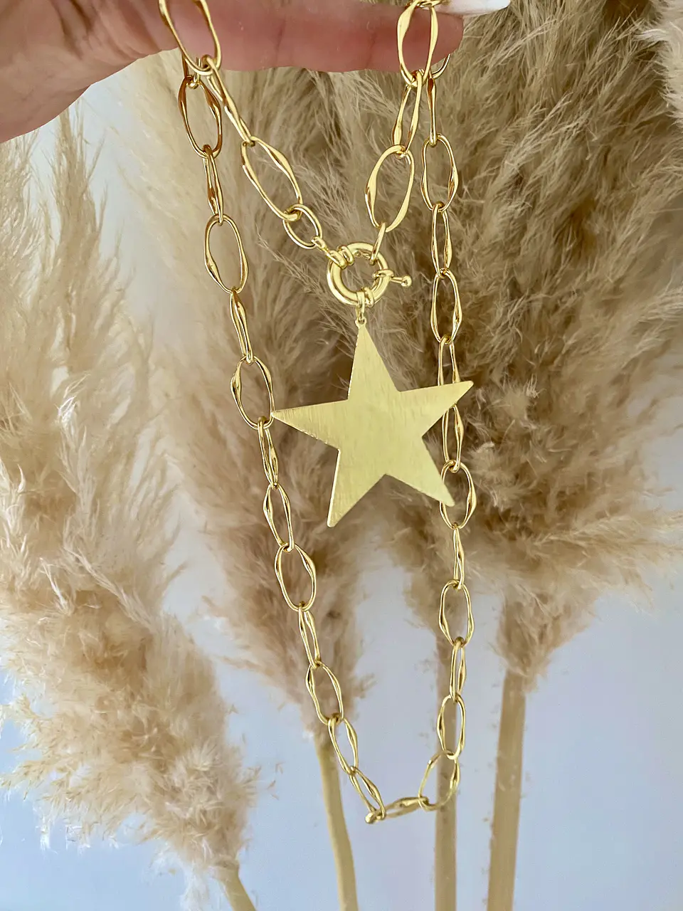 Collar XL Maxi Estrella Lijada Gold 2