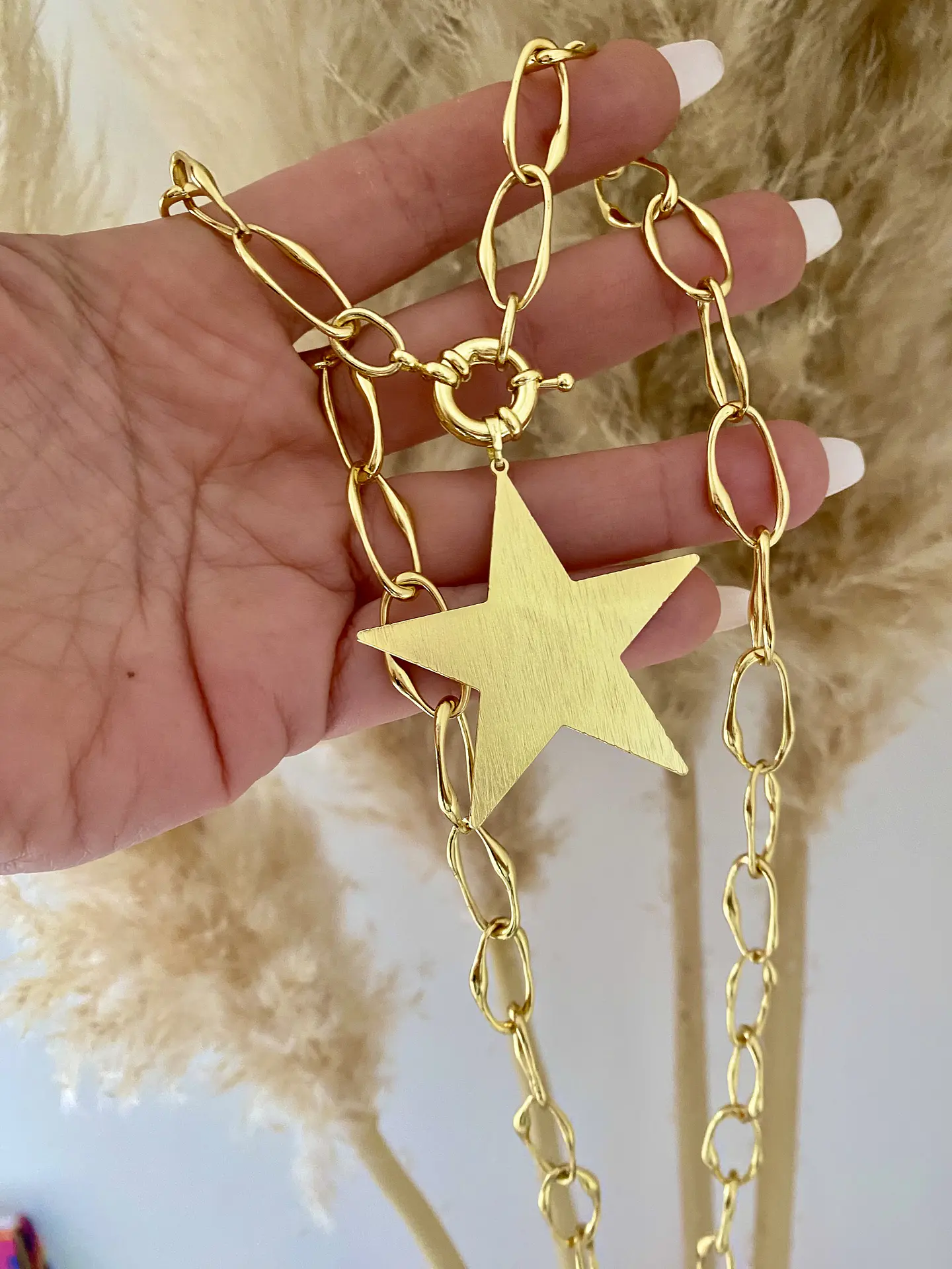 Collar XL Maxi Estrella Lijada Gold 3