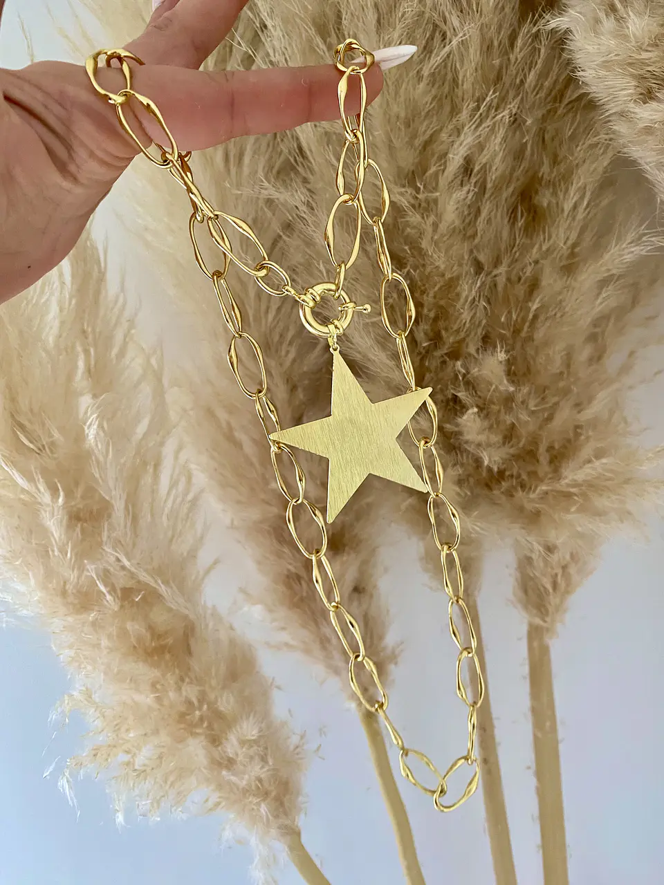 Collar XL Maxi Estrella Lijada Gold 4