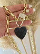 Collar Maxi Corazón  Black Broche Candado Luxury - Miniatura 3