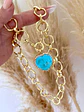 Collar Maxi Cadenón Corazón Turquesa XL - Miniatura 2