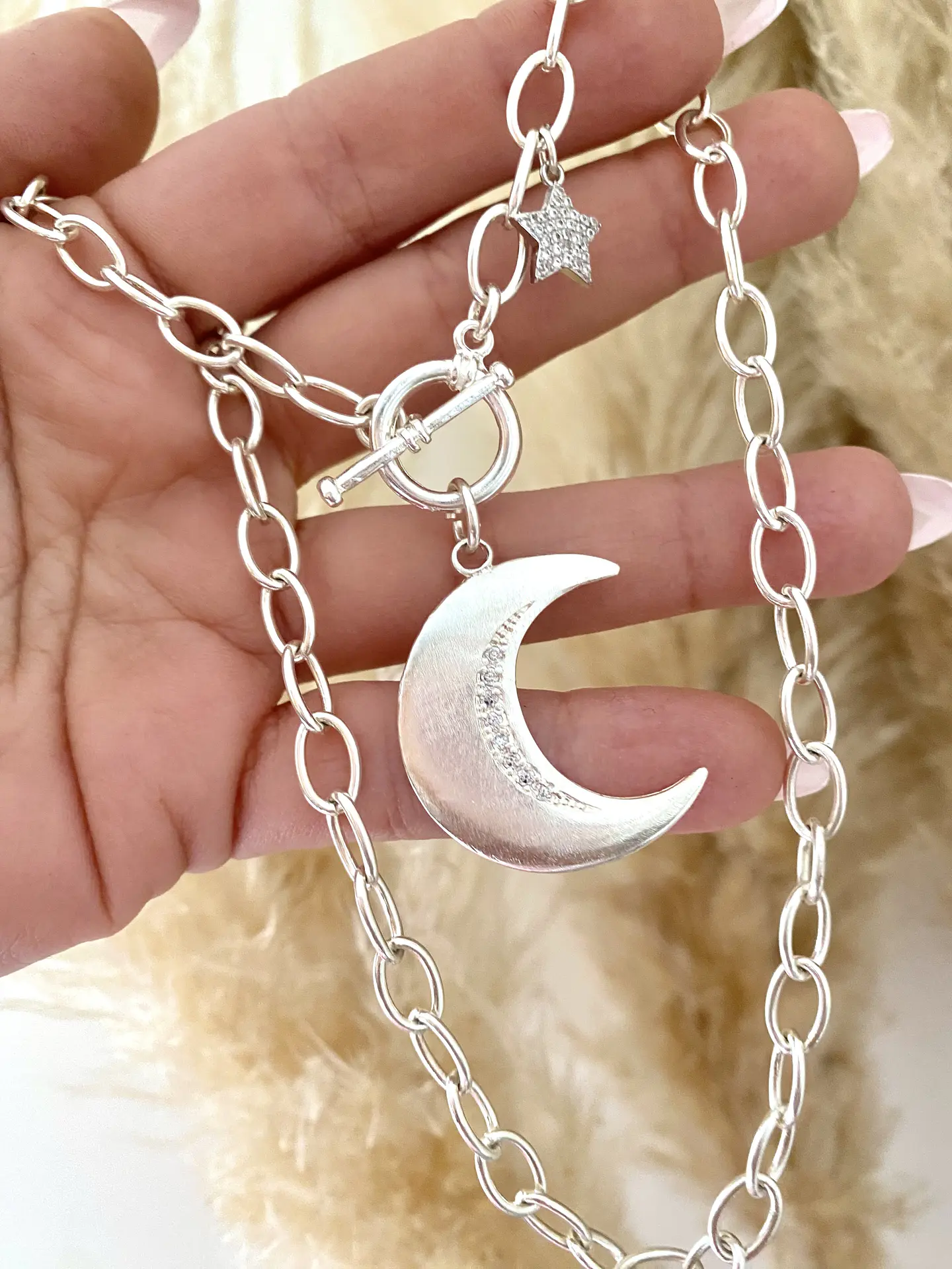 Collar Maxi Luna con circones silver 2