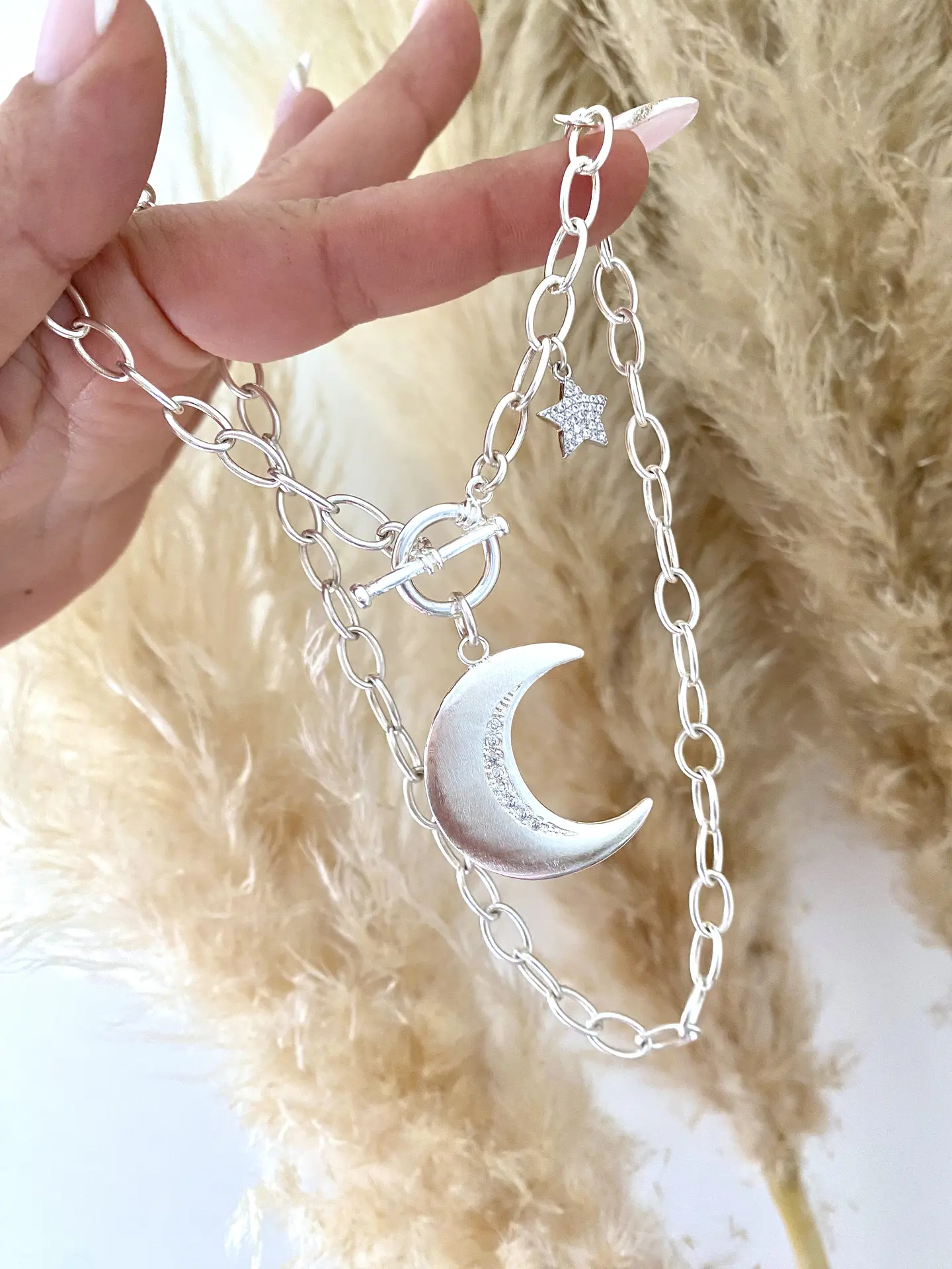 Collar Maxi Luna con circones silver 3