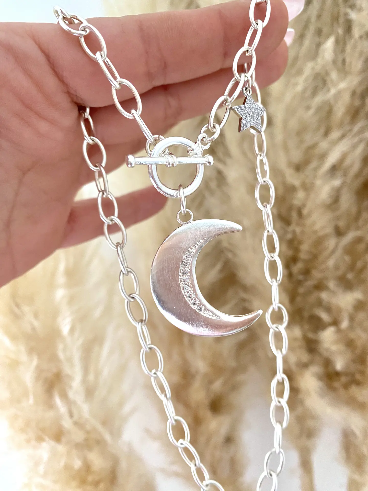 Collar Maxi Luna con circones silver 4