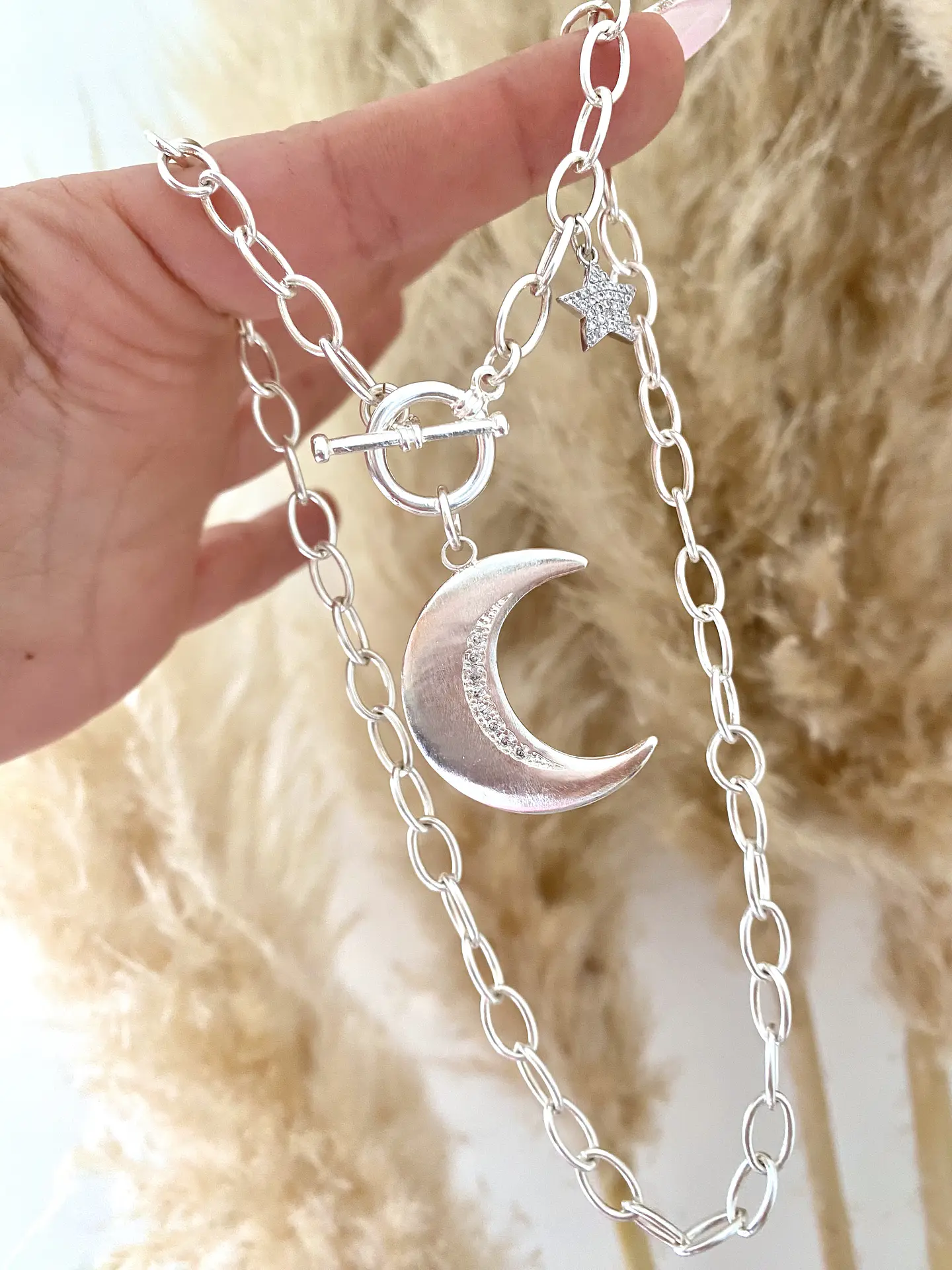 Collar Maxi Luna con circones silver 5