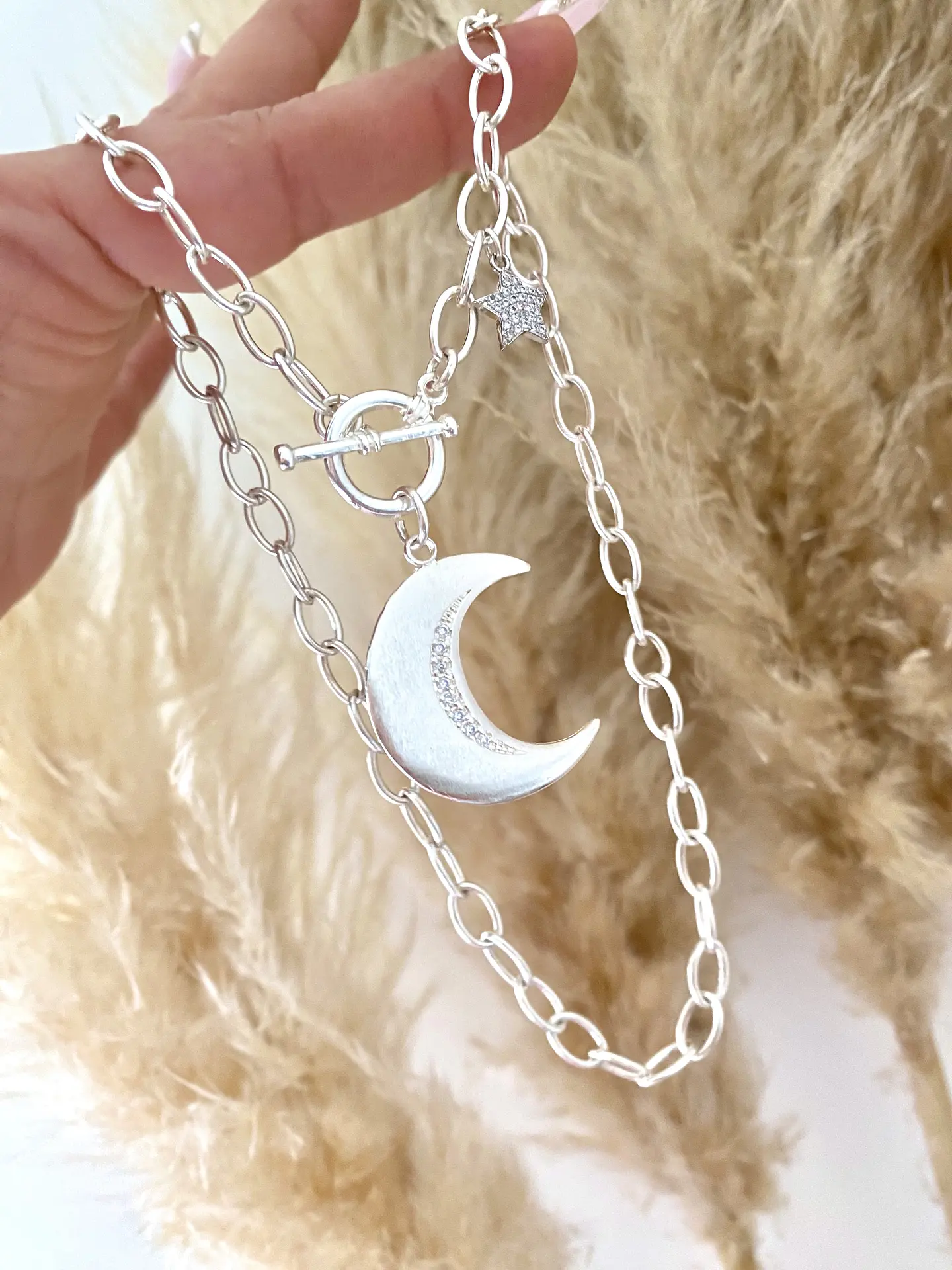 Collar Maxi Luna con circones silver 6