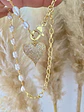 Collar Corazón Perlas Río y enchape oro broche corazón  - Miniatura 4