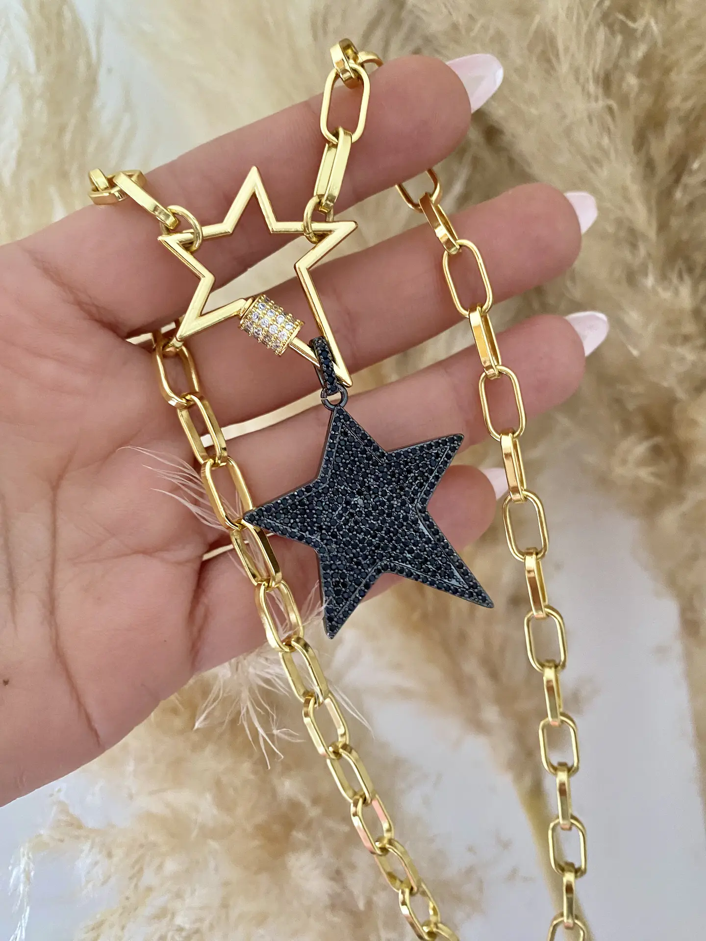 Collar Dúo Estrellas Black Circones  2