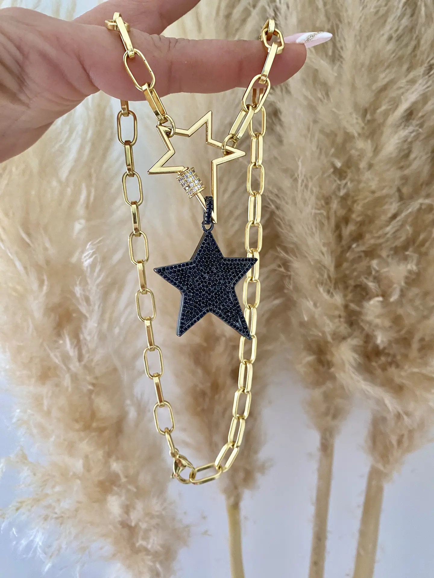 Collar Dúo Estrellas Black Circones  3
