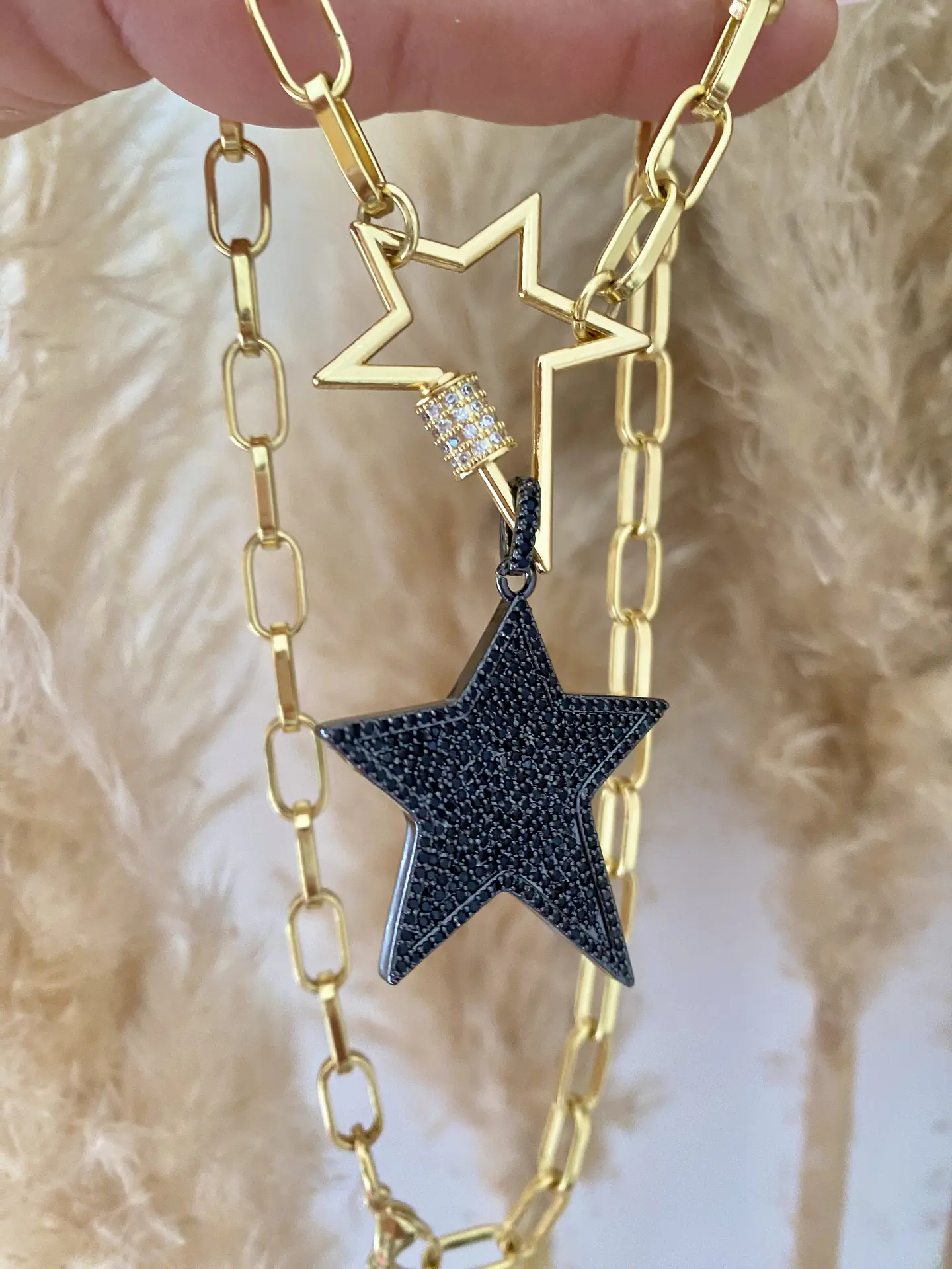 Collar Dúo Estrellas Black Circones  4