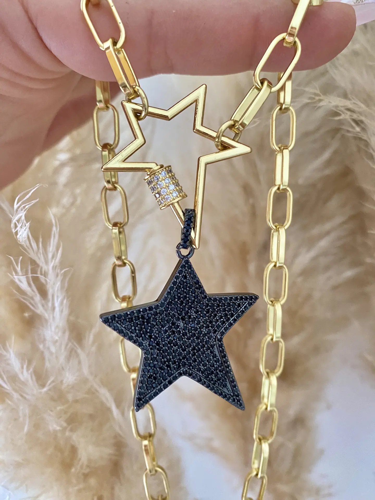 Collar Dúo Estrellas Black Circones  6