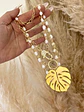 Collar XL Maxi Hoja eslabones mixtos Perlas  - Miniatura 1
