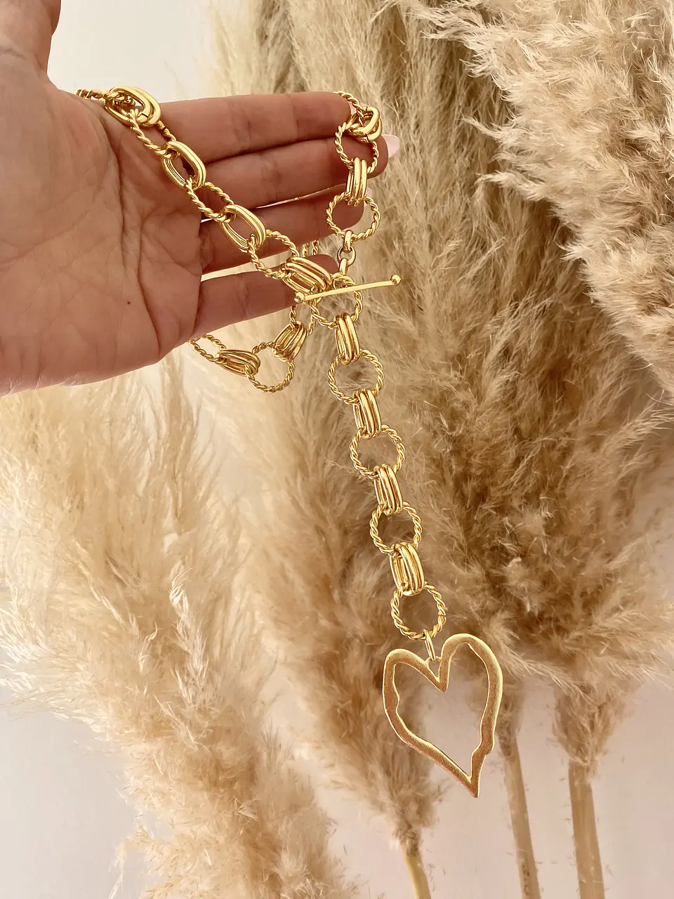 Collar XL Corazon Silueta Maxi Cadenón Gold  5