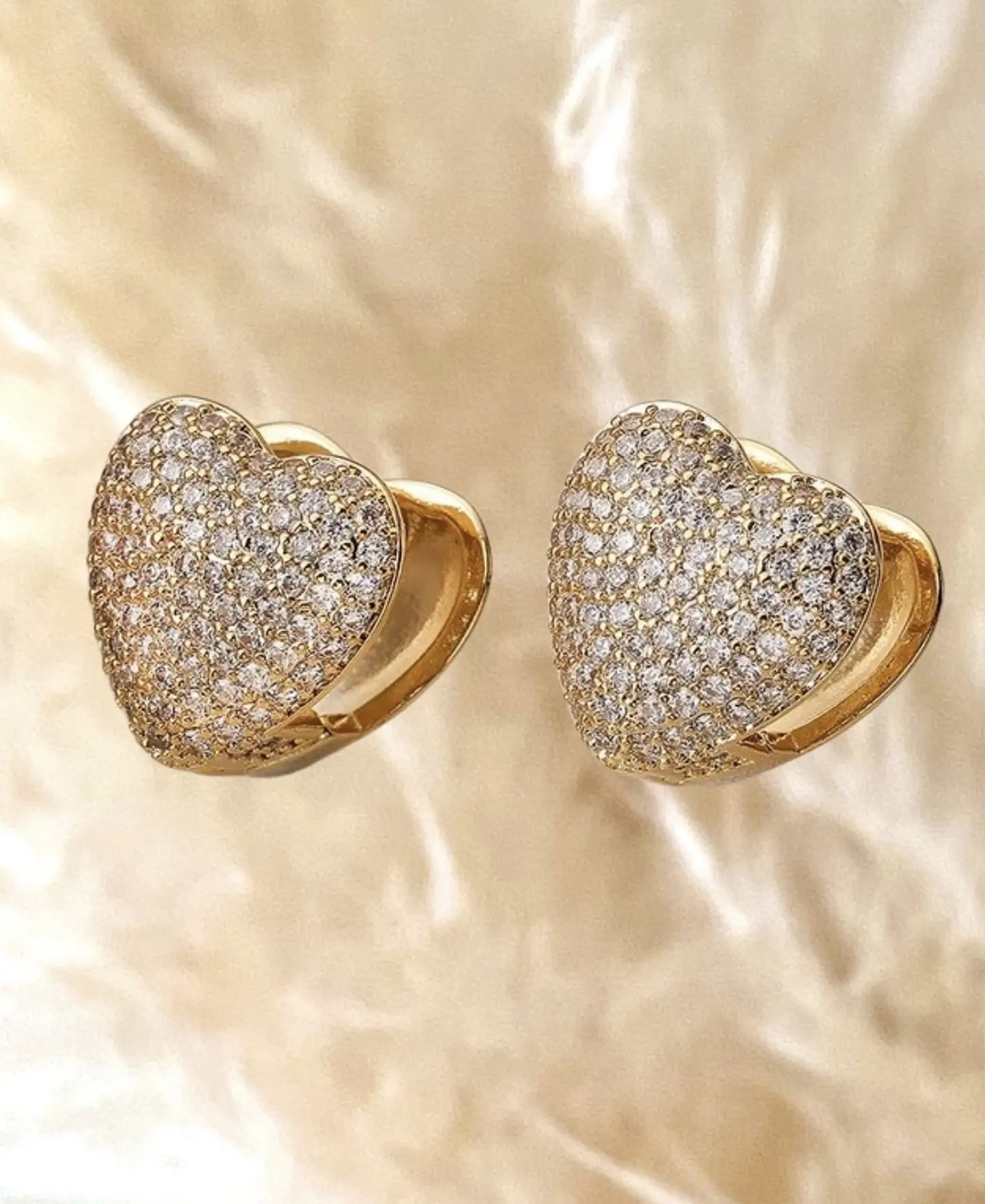 Aros Corazón Circones Gold Reversibles 1